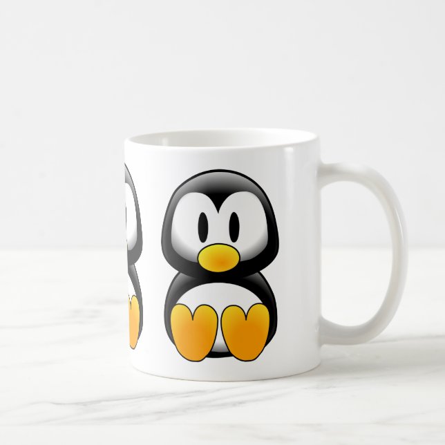 Cute Funny Baby Penguin Kaffemugg (Höger)