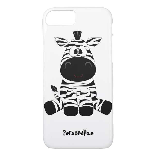 Cute & Funny Baby Zebra-Tecknaden Personalize Case-Mate iPhone Skal (Baksida)