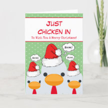 Cute Funny Bara Chicken i God jul