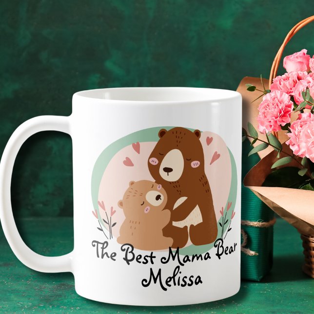 Cute Funny Best Mamma Bear Kaffemugg (Skapare uppladdad)