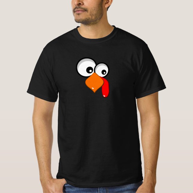 Cute Funny Big Eyed Turkey T Shirt (Framsida)