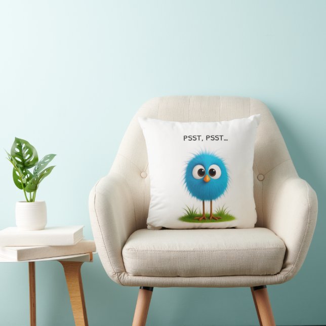 Cute Funny Bird Pillow PSST Design Gift för hemmet Kudde (Stol)