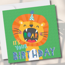 Cute Funny Birthday Lejona barn Kort