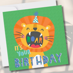 Cute Funny Birthday Lejona barn Kort