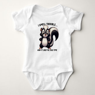 CUTE FUNNY BLACK AND WHITE SKUNK SAYING T SHIRT