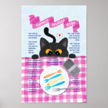 Cute Funny Black Cat Breakfast Recie
