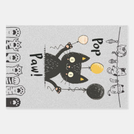 Cute Funny Black Cat Holding Balloons Birthday