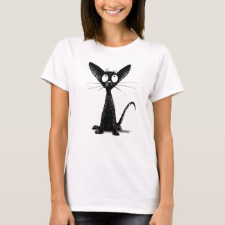 Cute Funny Black Cat Mode T Shirt