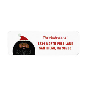 Cute Funny Black Santa Adress Returadress Etikett
