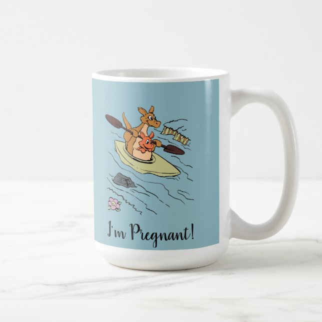 Cute Funny Blue Gravid Announcement farbror Kaffemugg (Höger)