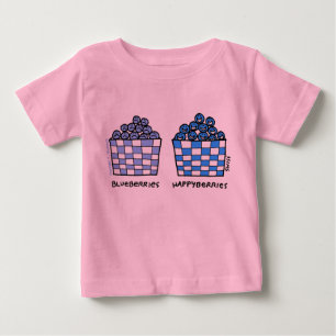 Cute Funny Blueberries Happybär Baby Outerwear T Shirt