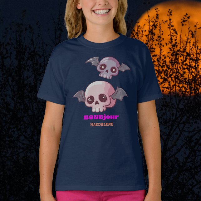 Cute Funny Bonjour Pun Halloween T Shirt (Skapare uppladdad)