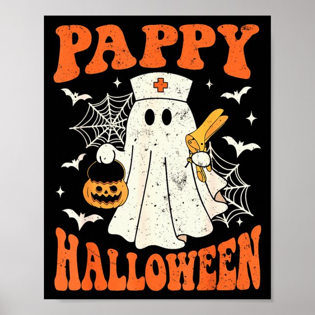 Cute Funny Boo Ghost Nurses Pappy Halloween Obgyn  Poster (Framsidan)