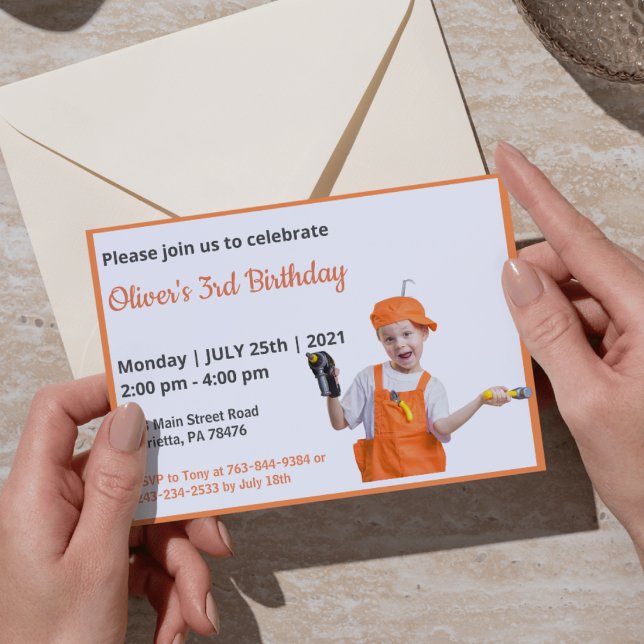 Cute Funny |Boys Photo Birthday-inbjudan Inbjudningar (Skapare uppladdad)