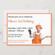 Cute Funny |Boys Photo Birthday-inbjudan
