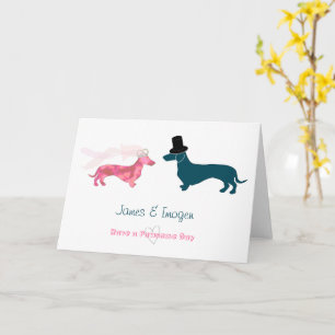Cute Funny Bröllop Dachshund Grattisar Kort
