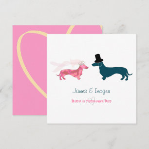 Cute Funny Bröllop Dachshund Grattiss Card Kort