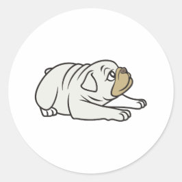 Cute Funny bulldog Runt Klistermärke