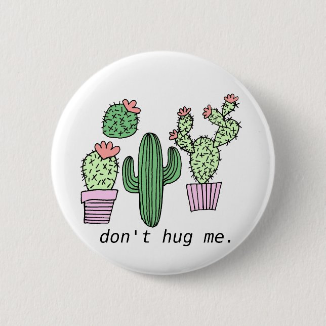 Cute Funny Cactus Button Knapp (Framsida)
