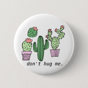 Cute Funny Cactus Button Knapp