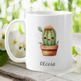 Cute Funny Cactus Garden Houseplant Personlig Kaffemugg