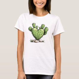 Cute Funny Cactus Heart Valentine Day T Shirt