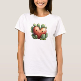 Cute Funny Cactus Heart Valentine Day T Shirt