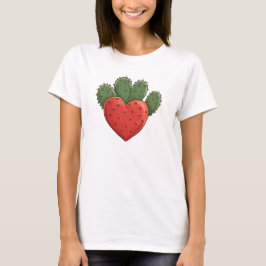 Cute Funny Cactus Heart Valentine Day T Shirt