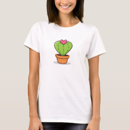Cute Funny Cactus Heart Valentine Day T-Shirt