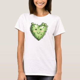 Cute Funny Cactus Heart Valentine Day T Shirt