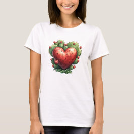 Cute Funny Cactus Heart Valentine Day T Shirt