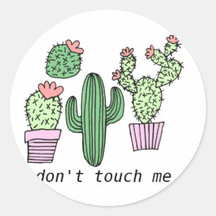 Cute Funny Cactus Stickers Runt Klistermärke