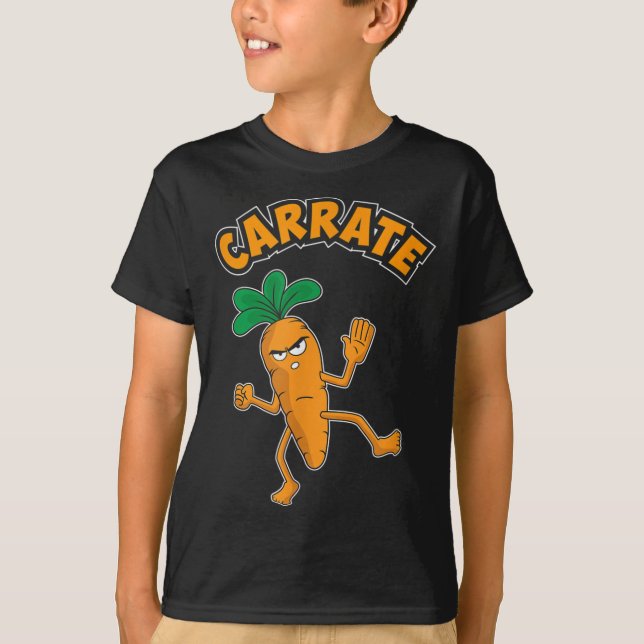 Cute & Funny Carrate Karate Training Carrot Pun T Shirt (Framsida)