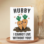 Cute Funny Carrot Pun Make Grattis på födelsedagen Tack Kort<br><div class="desc">Tittar du för ett unikt sätt att uttrycka kärlek och humor för vår make/maka? Vårt roliga hälsningskort för moroten är perfektens val för make eller pojkvän på hans födelsedag! Anpassa den genom att lägga till ditt eget personliga meddelande.</div>