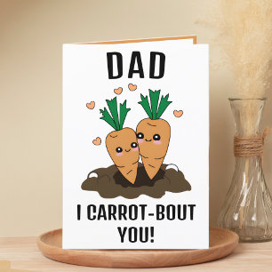 Cute Funny Carrot Pun Pappa Grattis på födelsedage Tack Kort