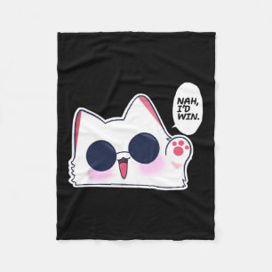 Cute Funny Cat Funny Anime Meme Nej, jag skulle Wi Fleecefilt