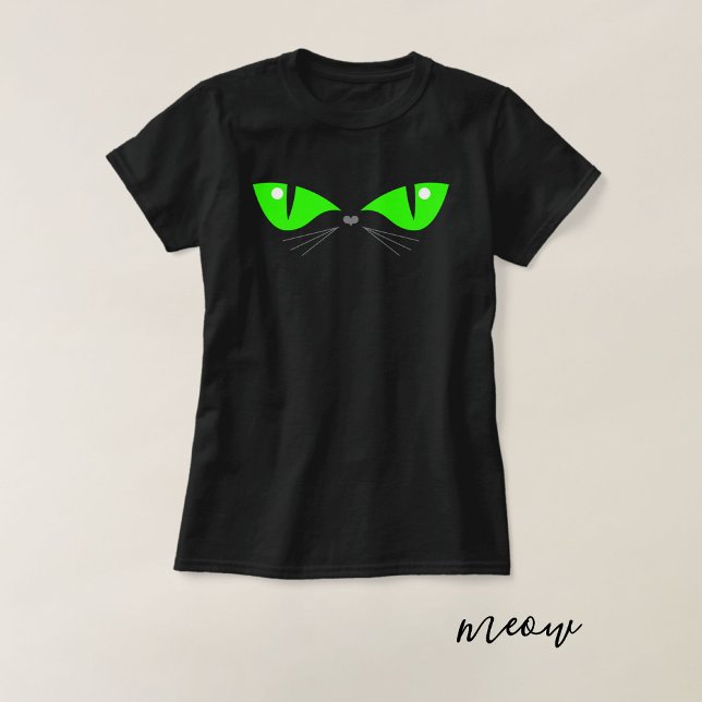 Cute Funny Cat Grönt Ögon Cat Lover Gift T Shirt (Skapare uppladdad)
