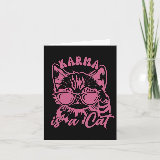 Cute Funny Cat Lover Cat is Karma Kort (Framsida)