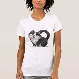 Cute Funny Cat Lover Heart Shape T Shirt