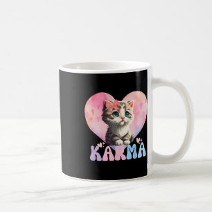 Cute Funny Cat Lover Heart Shape Women Manar Karma Kaffemugg