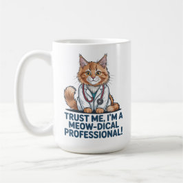 Cute Funny Cat Medical Pun Illustration Kaffemugg