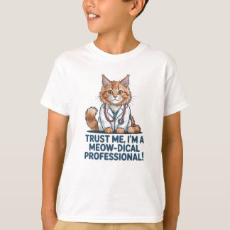 Cute Funny Cat Medical Pun Illustration T Shirt