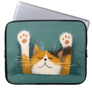 Cute Funny Cat Nap Laptop Fodral