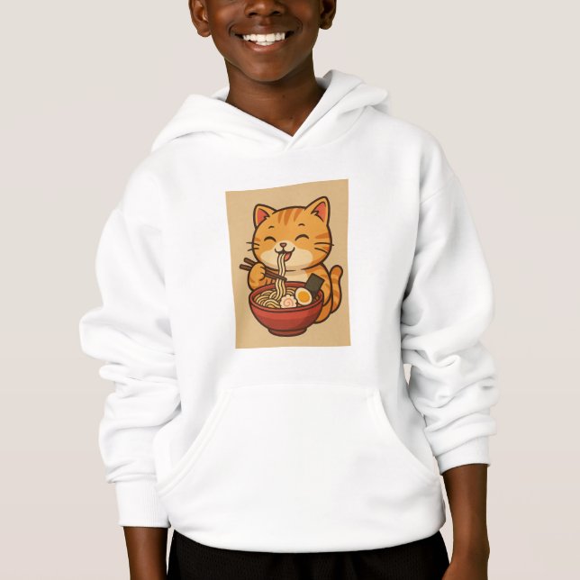 Cute Funny Cat Ramen | Graphic Tee (Framsida)