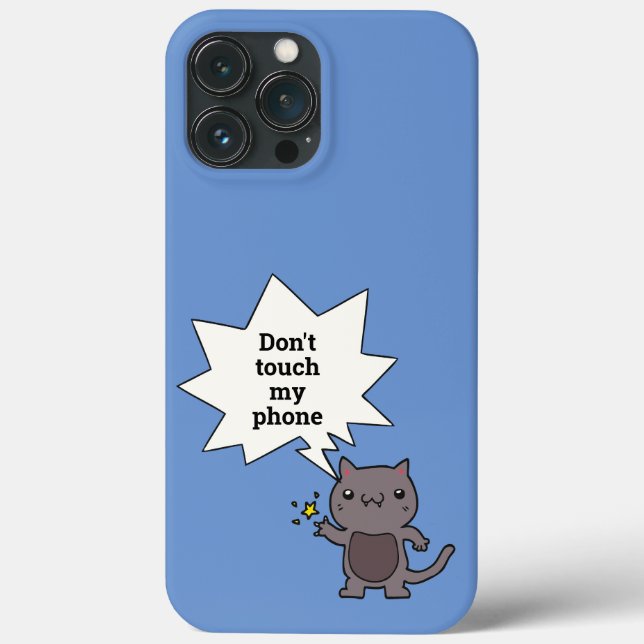Cute Funny Cat Rör inte min Mobila (Baksida)