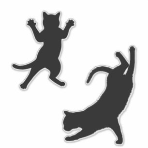 Cute Funny Cat Silhouette Klistermärken