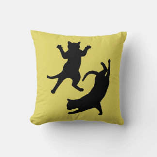 Cute Funny Cat Silhouette Kudde