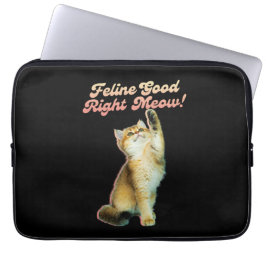 Cute Funny Cat Typography med lekkattunge Laptop Fodral