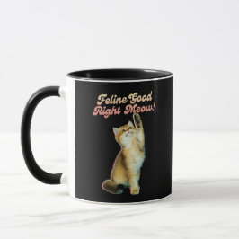 Cute Funny Cat Typography med lekkattunge Mugg