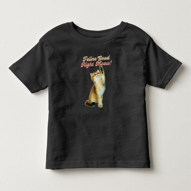 Cute Funny Cat Typography med lekkattunge T Shirt (Framsida)
